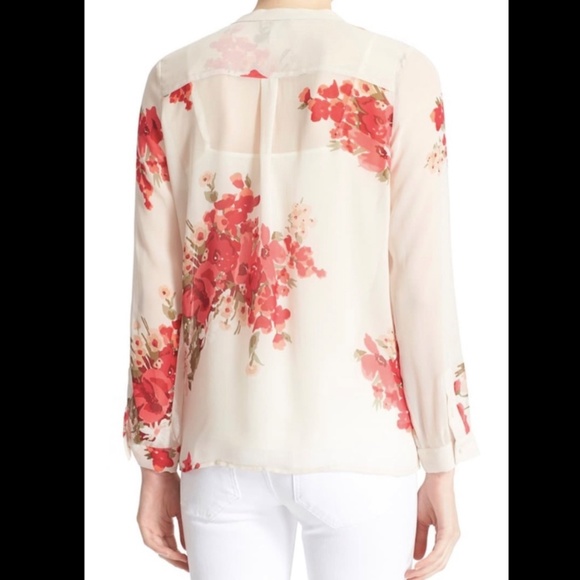 Joie Devitri Watercolour Floral Silk Blouse Medium - Picture 4 of 7